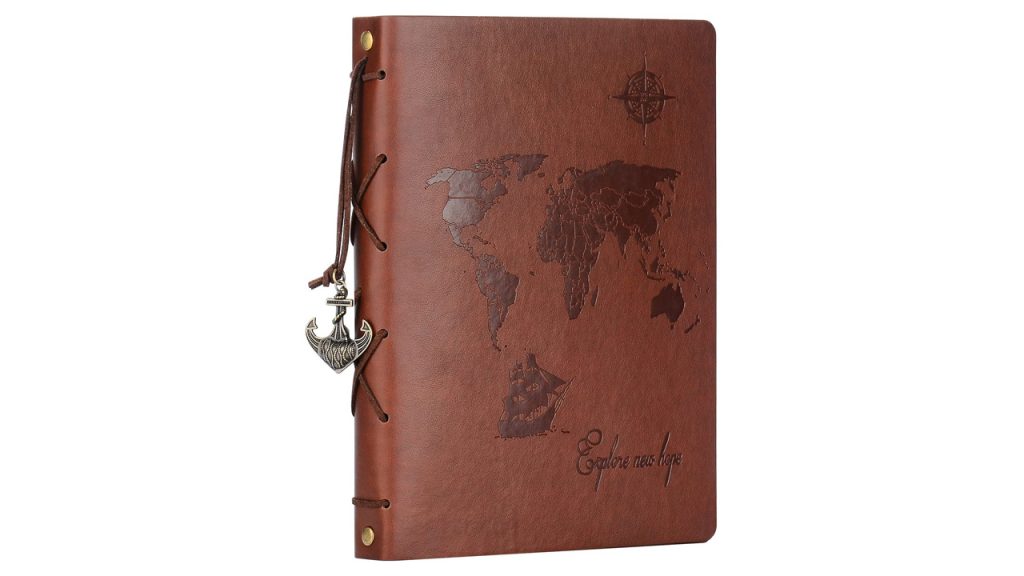 Brown travel journal
